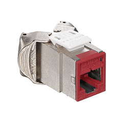 Leviton Atlas-X1 Shielded CAT6A RJ45 Quickport Connector, Red (6ASJK-RR6)