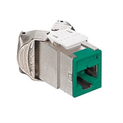 Leviton Atlas-X1 Shielded CAT6A RJ45 Quickport Connector, Green (6ASJK-RV6)