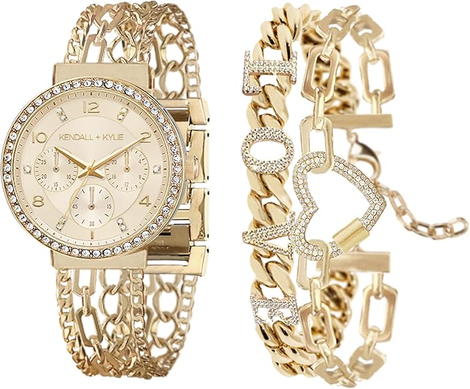 American Exchange Time Kendal + Kylie Watch And Bracelet, Gold
