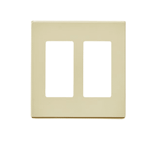 Placa de pared Decora sin tornillos Leviton de 2 unidades, color marfil (80309-SI)
