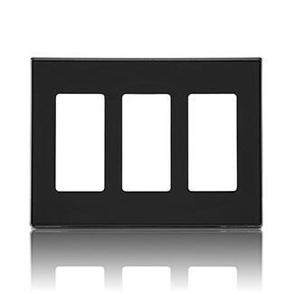 Plaque murale sans vis Leviton Decora 3 positions, noire (80311-SE)