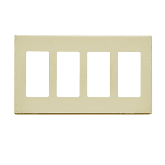 Placa de pared Decora sin tornillos Leviton de 4 unidades, color marfil (80312-SI)