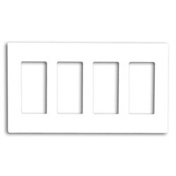 Leviton Screwless Decora Wallplate 4 Gang White (80312-SW)