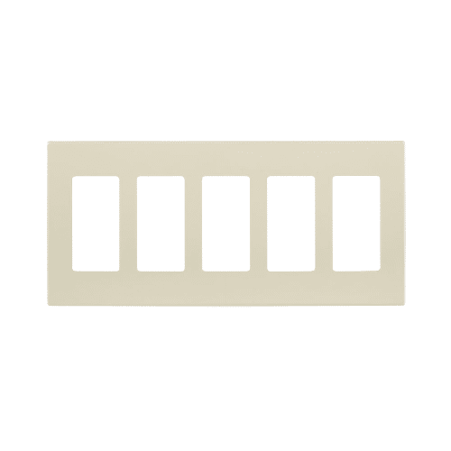Plaque murale sans vis Leviton Decora 5 prises, amande clair (80321-ST)
