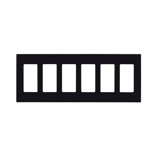 Leviton Screwless Decora Wallplate 6 Gang Black (80326-SE)