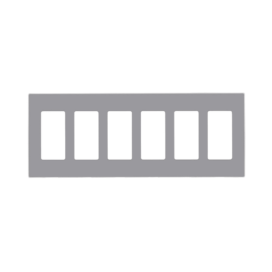 Leviton Screwless Decora Wallplate 6 Gang Gray (80326-SGY)
