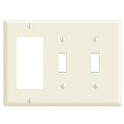 Leviton 3 Gang Mixed Wall Plate 1 Decora 2 Toggle White (80421-W)