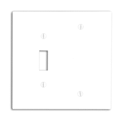 Leviton Mixed Wall Plate 2 Gang 1 Toggle 1 Blank Device White (80506-W)