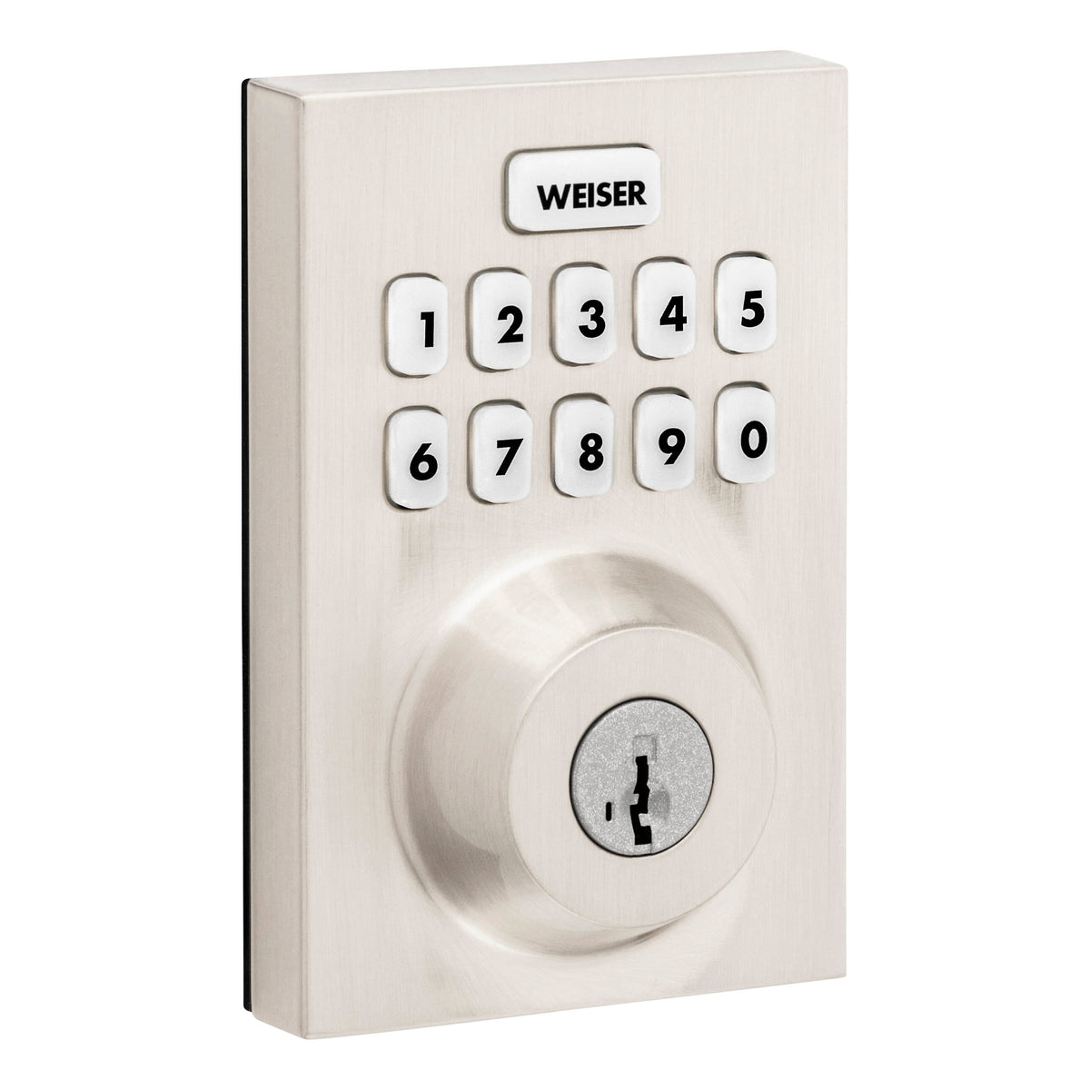 Weiser Zwave 700 Push Button Contemporary Deadbolt Smart Lock,Satin Nickel (9GED18000-029)