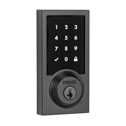 Cerradura inteligente con cerrojo y pantalla táctil Weiser Zwave Plus, color negro hierro (9GED21500-008)