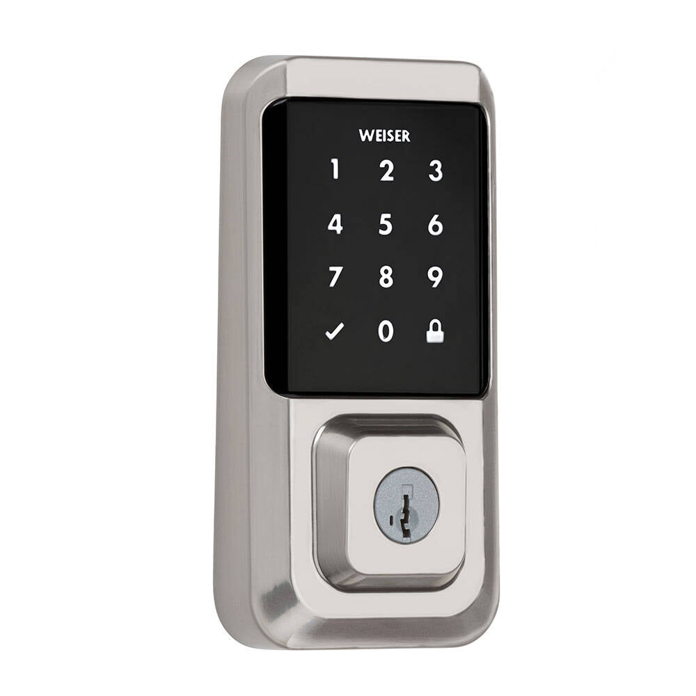 Cerradura inteligente Wi-Fi con pantalla táctil Halo de Weiser, níquel satinado (CAJA ABIERTA) (9GED25000-003-OB)