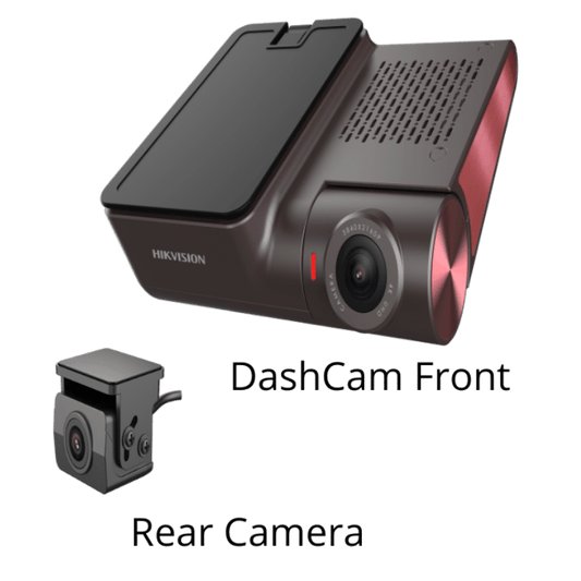 Cámara de salpicadero Hikvision 4K con cámara frontal y trasera, GPS, sensor G, wifi, comandos de voz y pantalla táctil (AE-DC8322-G2PRO)