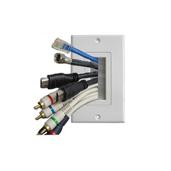 Azco Single Gang Decora Brush Wall Plate For Low Voltage Wires White (AZ1272)