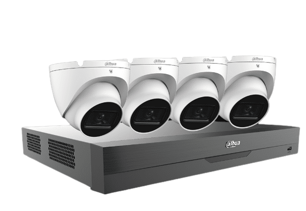Dahua HDCVI Kit 4CH 5M-N Analytics+ Pentabrid DVR 2TB,4x2MP Mini Eyeball Cameras (C542E42B)