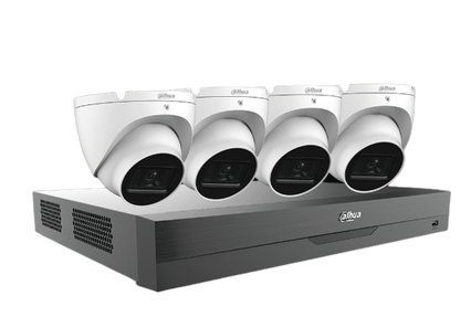 Dahua HDCVI Kit 4CH 5M-N Analytics+ Pentabrid DVR 2TB,4x2MP Mini Eyeball Cameras (C542E42B)