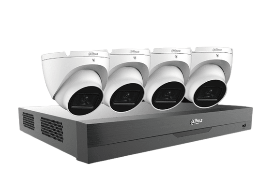 Kit Dahua HDCVI 4 canaux 5M-N Analytics + Pentabrid DVR 2 To, 4 mini-caméras oculaires 2 MP (C542E42B)