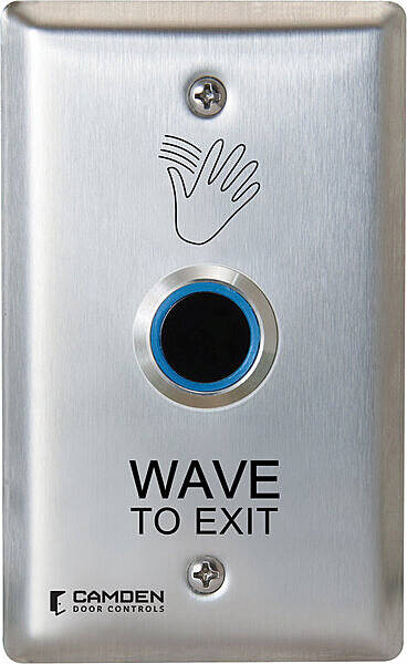 Camden ValueWave Touchless Switch, Single Gang,Wave to Exit, Blue/Green Illum (CM-222/46)