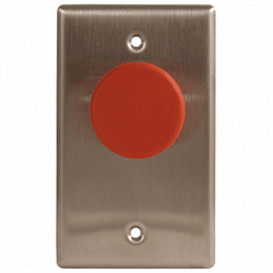 Camden Single Gang, Mushroom Button, N/C contacts , Red (CM-410R)