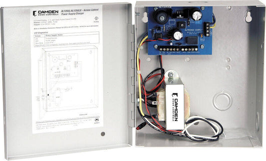 Camden 1 Amp Power Supply and Cabinet, 12/24 VDC 2 Outputs, 300mA Aux Output (CX-PS150UL)