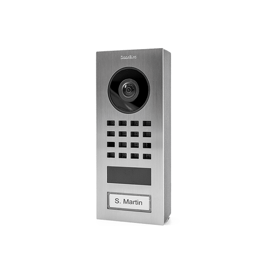 Videoportero IP compacto Doorbird para montaje en superficie, acero inoxidable V2A (D1101V)