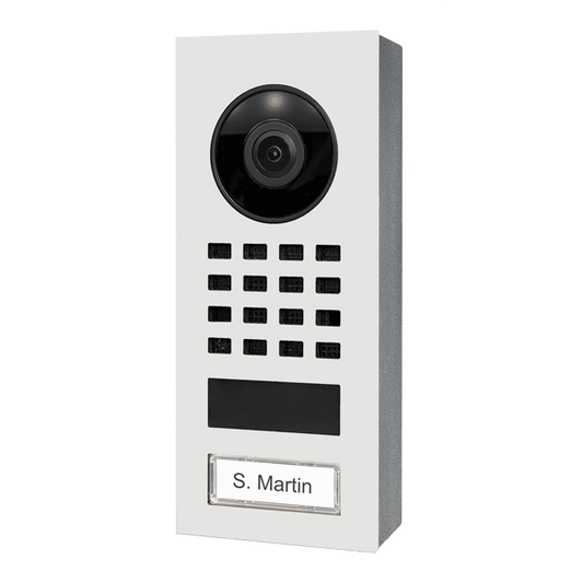 Videoportero IP compacto Doorbird, montaje en superficie, recubrimiento en polvo RAL 9016 (D1101V-RAL9016)