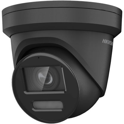 Caméra d'extérieur Hikvision ColorVu et AcuSense noire, 8 MP, 2,8 mm, LED blanche, micro (DS-2CD2387G2-LU 2,8 MM-B)