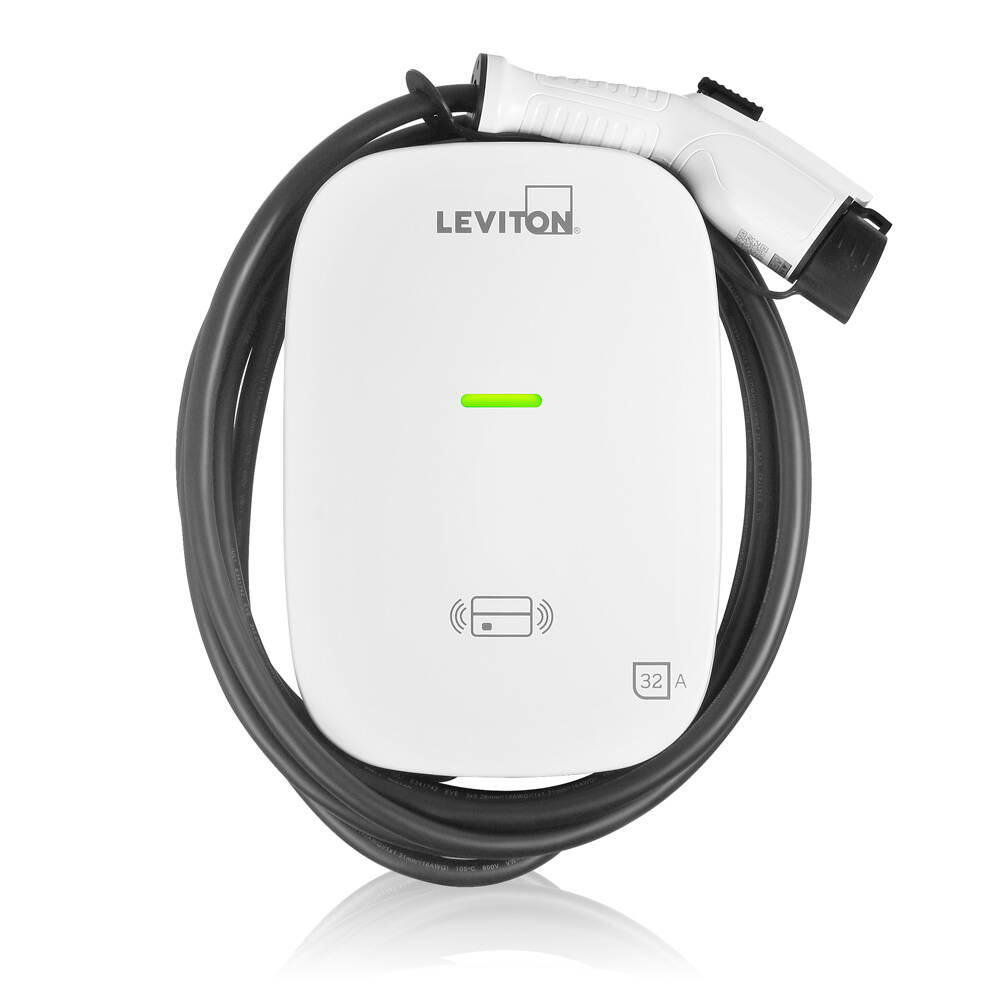 Cargador para vehículos eléctricos EV Leviton evr-green de 32 A, nivel 2, con RFID (EV320)