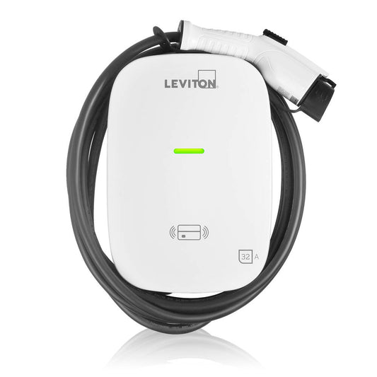 Cargador para vehículos eléctricos EV Leviton evr-green de 32 A, nivel 2, con RFID (EV320)