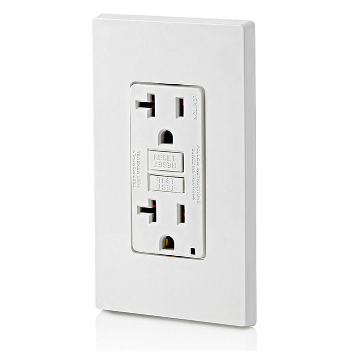 Leviton SmartockPro Slim GFCI Receptacle / Outlet, White (GFNT2-W)