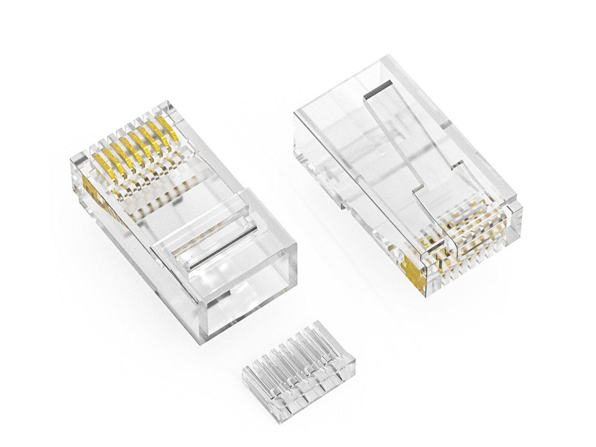 Conector UTP Axiom RJ45 Cat5E con insertador, cable sólido/trenzado, 50 micras