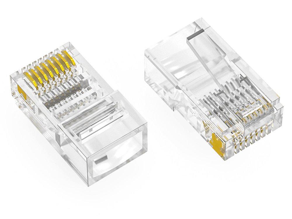 Conector UTP Axiom RJ45 Cat6A con paso de cable, cable sólido/trenzado, 50 micrones