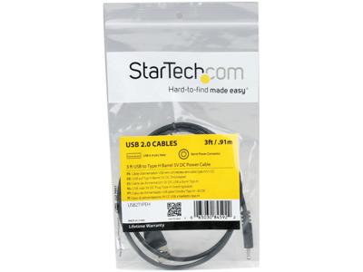 Startech.Com 3 Ft. (0.9 M) Usb To Type H Barrel 5V Dc Power Cable