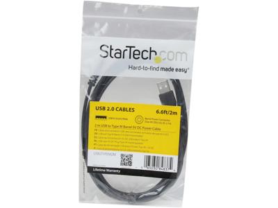Startech.Com 2M Usb To Type M Barrel Cable - Usb To 5.5Mm 5V Dc Ca