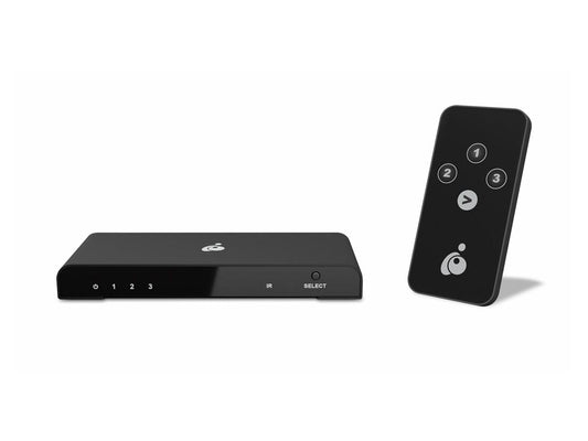 Commutateur Iogear HDMI 3 ports True 4K 60 Hz - 3 entrées x 1 sortie - HDMI 2.0,