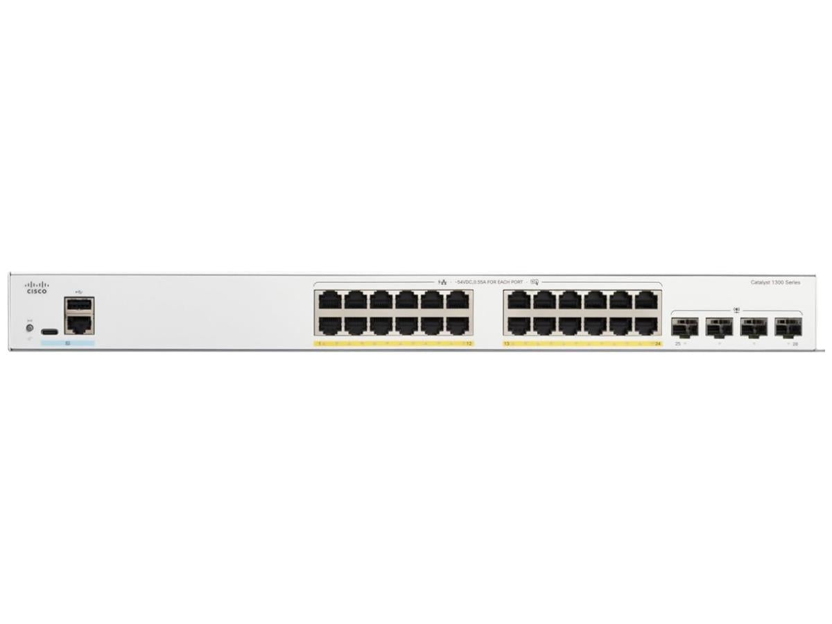 Catalyst 1300 24 ports Ge, PoE complet, 4 ports SFP 1 Gb/s