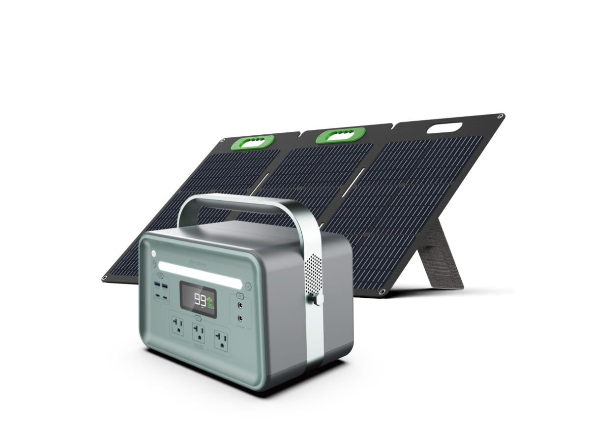 660W Solid State Portable Power Station + 100 Watt Solar Panel