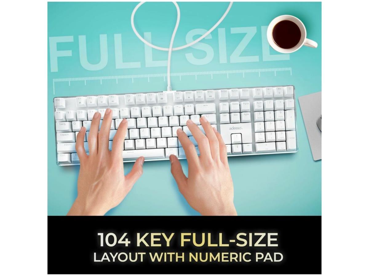 Adesso Akb-680Uw - Multi-Os Illuminated Mechanical Keyboard With C