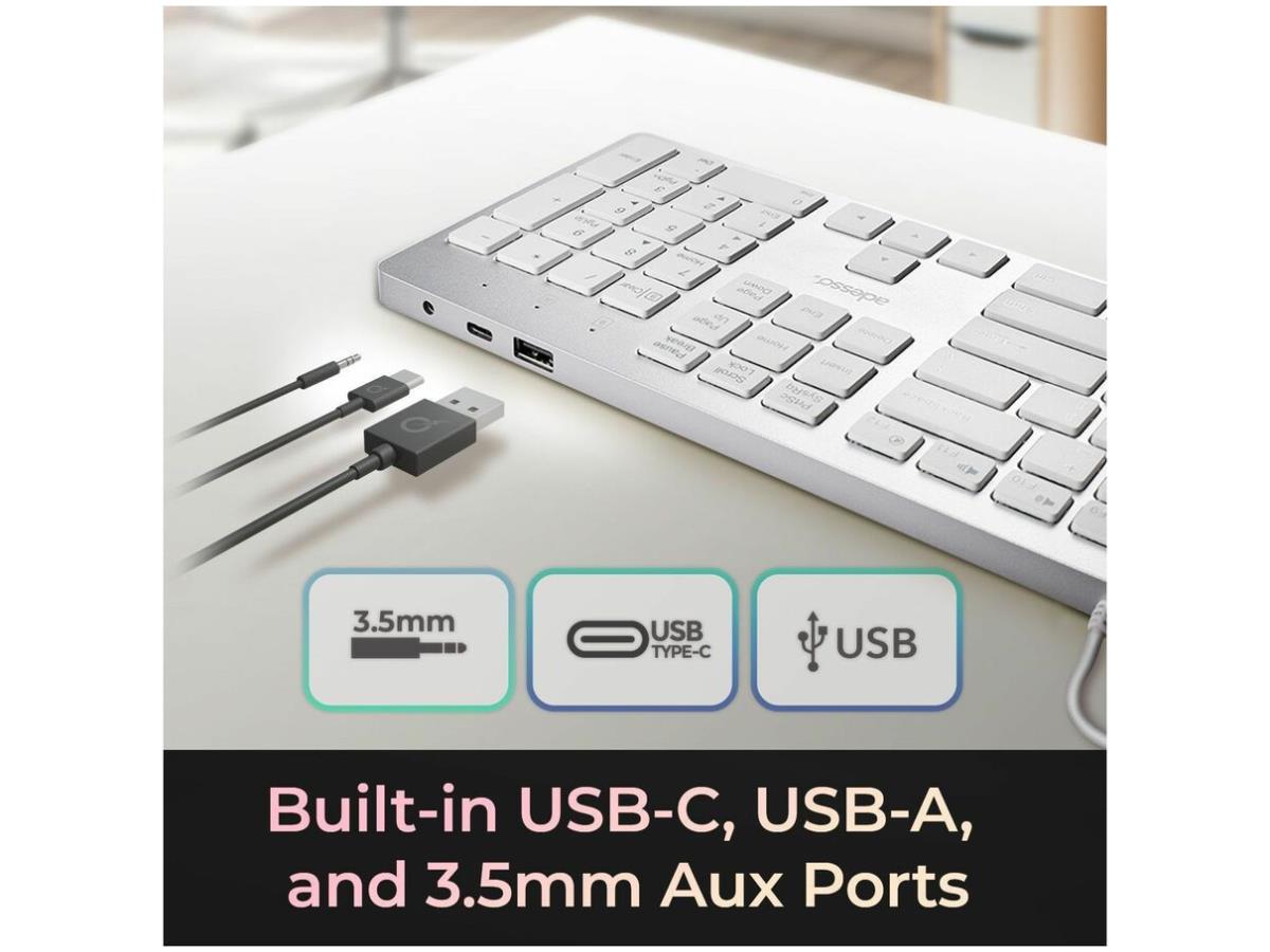 Adesso Multi-Os Scissor Switch Desktop Keyboard (White)