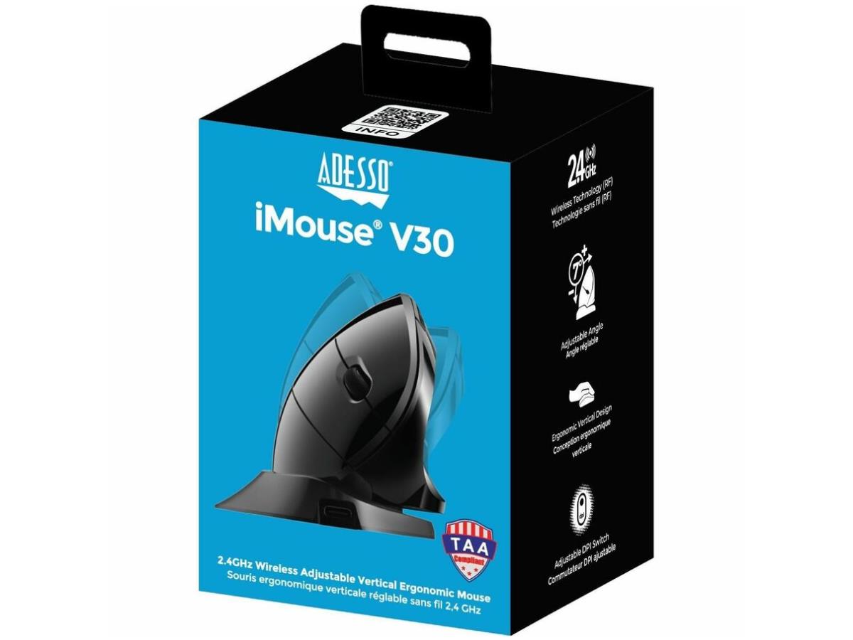 Adesso Wireless Adjustable Vertical Ergonomic Mouse