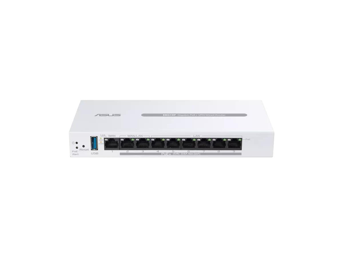Asus Expertwifi Ebg19P Gigabit Poe+ Vpn Wired Router, 8 Poe+ Ports
