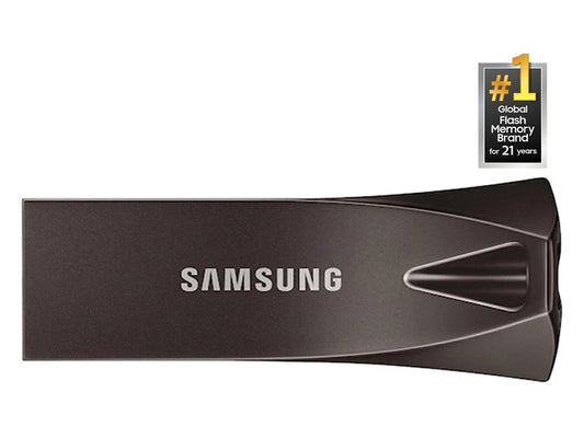 Unidad flash USB 3.2 Samsung Bar Plus de 512 GB, color gris titanio