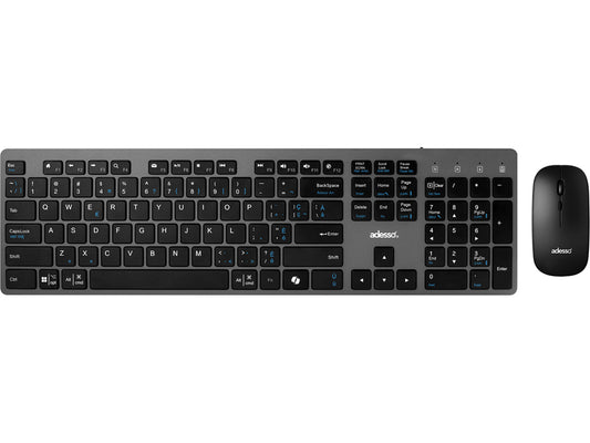 Adesso Multi Os Wireless Scissor Switch Desktop Keyboard And Mouse