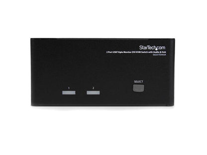 Startech.Com 2 Port Triple Monitor Dvi Usb Kvm Switch With Audio &