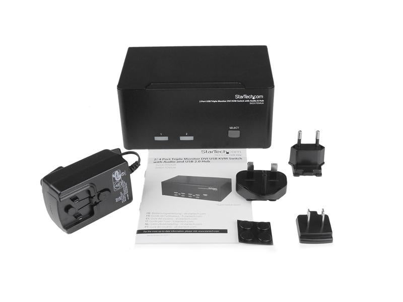 Startech.Com 2 Port Triple Monitor Dvi Usb Kvm Switch With Audio &