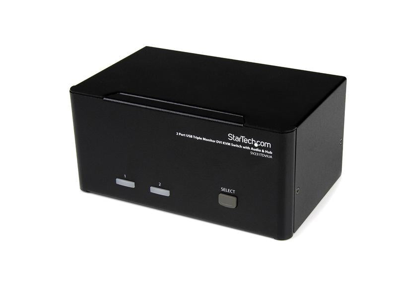 Startech.Com 2 Port Triple Monitor Dvi Usb Kvm Switch With Audio &