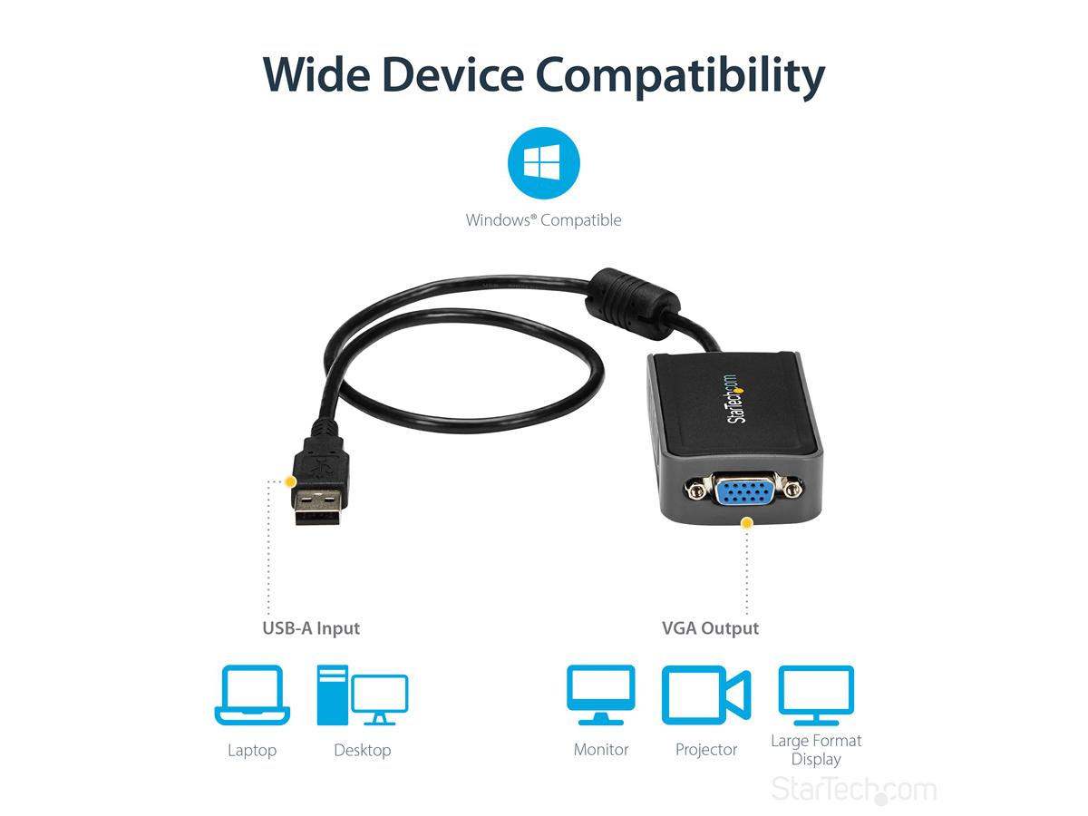 Usb 2.0 To Vga Adapter, Usb To Vga Monitor Converter For Windows,