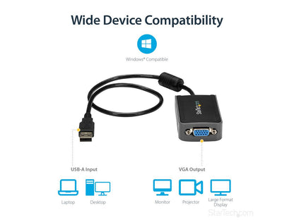 Usb 2.0 To Vga Adapter, Usb To Vga Monitor Converter For Windows,