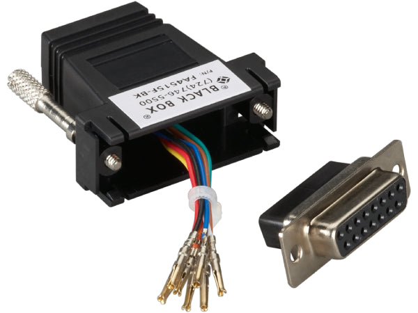 Black Box Corp Mod Adap Kit Db15F To Rj45F F Bk