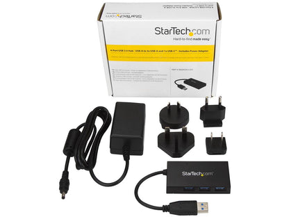 Hub USB 3.0 4 ports StarTech.com, USB Type-A avec 1 port USB-C et 3 ports USB-C