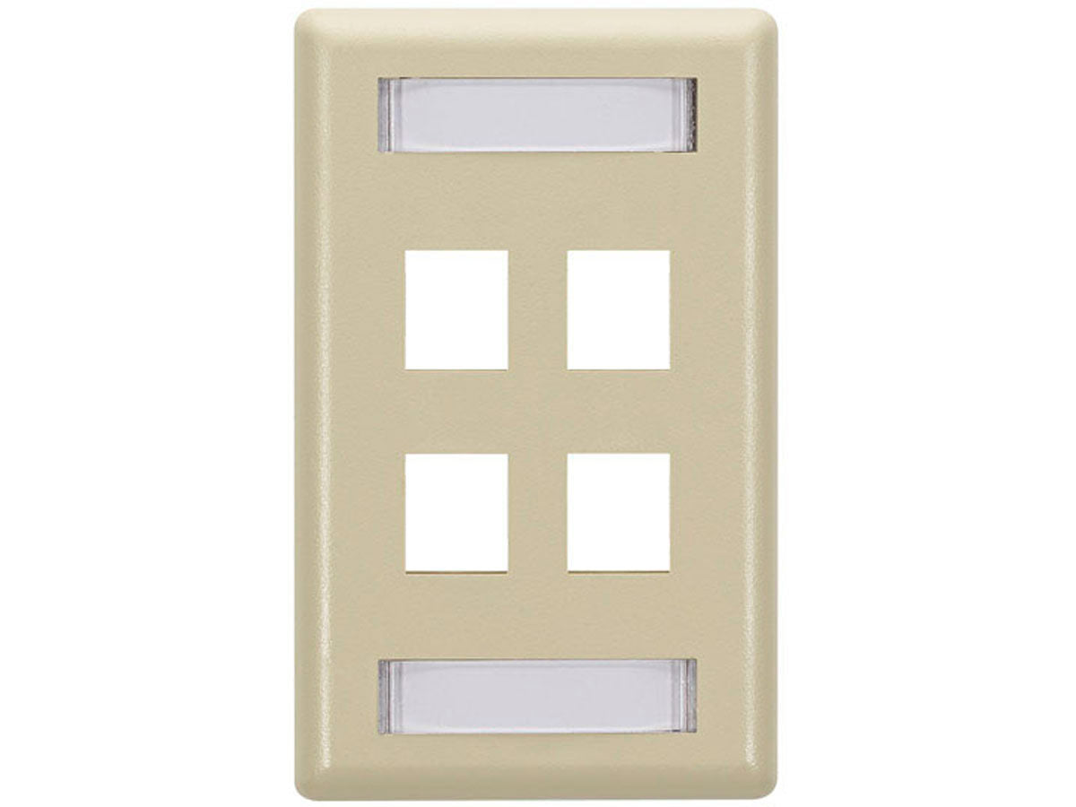 Black Box Corp Tion2 Wallplate, 4-Port Single-Ga Wpt472